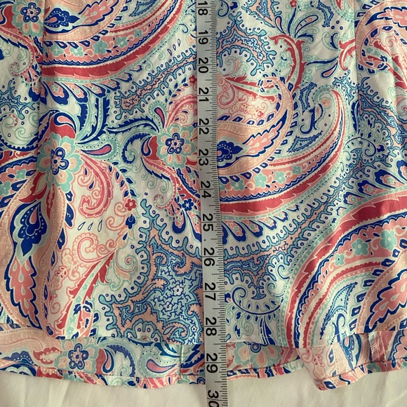 TALBOTS Pink/Blue Paisley Non-Iron Stretch Cotton Full Button Perfect Shirt 3X - Picture 6 of 6